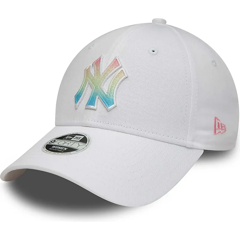 cappelli-curva-bianco-cinghia-regolabile-multicolor-9forty-ombre-infill-dei-new-york-yankees-mlb-di-new-era