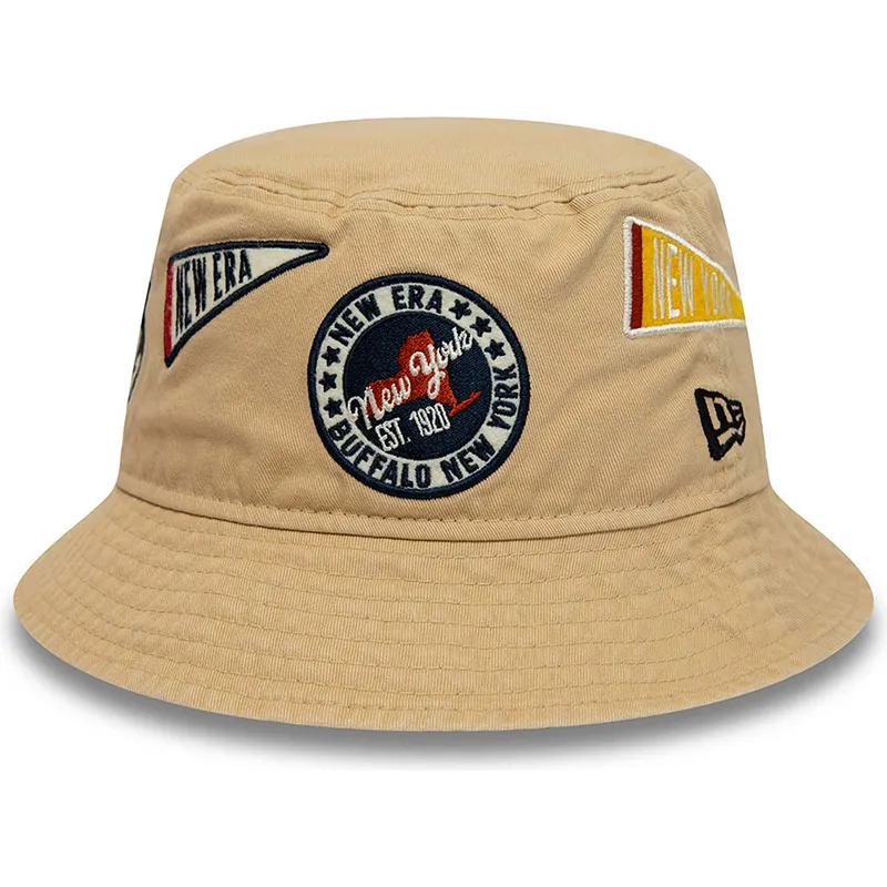eimer-beige-der-bucket-beige-buffalo-new-york-all-over-patch-von-new-era eimer-beige-der-bucket-beige-buffalo-new-york-all-over-patch-von-new-era