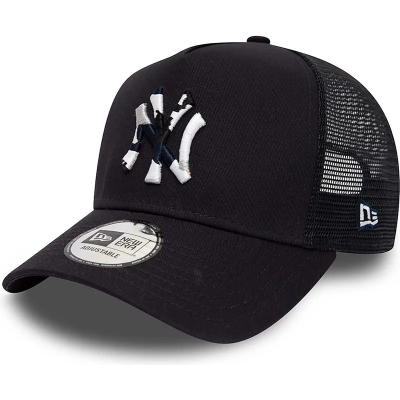 cappelli-curva-blu-marino-snapback-a-frame-team-camo-infill-dei-new-york-yankees-mlb-di-new-era