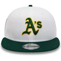 cappellino-snapback-bianco-e-verde-con-visiera-piatta-rickey-henderson-9fifty-crown-patches-degli-oakland-athletics-mlb-di-new-e