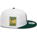 cappellino-snapback-bianco-e-verde-con-visiera-piatta-rickey-henderson-9fifty-crown-patches-degli-oakland-athletics-mlb-di-new-e