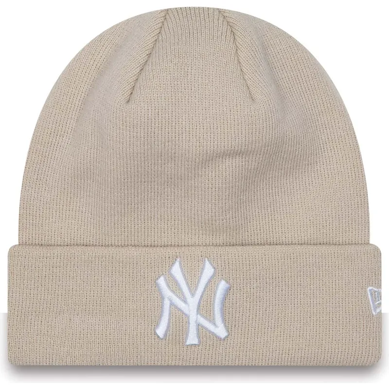 cappelli-beige-cuff-league-essential-dei-new-york-yankees-mlb-di-new-era