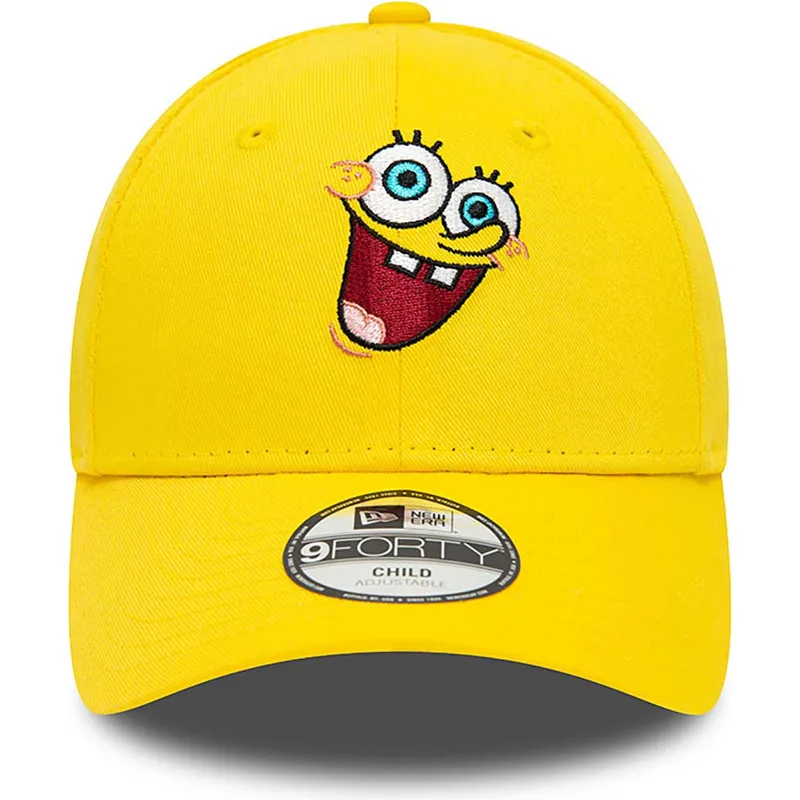 mutzen-gebogen-gelb-verstellbares-band-fur-kinder-9forty-der-bob-esponja-bob-esponja-von-new-era