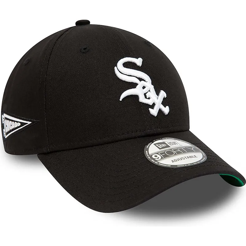 cappelli-curva-nero-cinghia-regolabile-9forty-team-side-patch-dei-chicago-white-sox-mlb-di-new-era cappelli-curva-nero-cinghia-regolabile-9forty-team-side-patch-dei-chicago-white-sox-mlb-di-new-era
