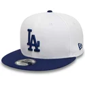 cappellino-piatto-bianco-e-blu-snapback-9fifty-crown-patches-dei-los-angeles-dodgers-mlb-di-new-era