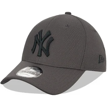 Szara regulowana czapka z zakrzywionym daszkiem z szarym logo 9FORTY Diamond Era New York Yankees MLB New Era