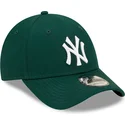 cappello-curvo-verde-scuro-regolabile-9forty-league-essential-dei-new-york-yankees-mlb-di-new-era