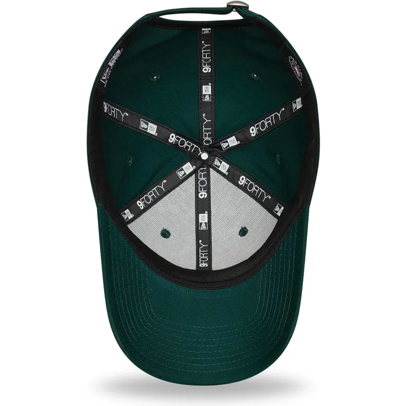 mutzen-gebogen-grun-verstellbares-band-9forty-league-essential-der-new-york-yankees-mlb-von-new-era