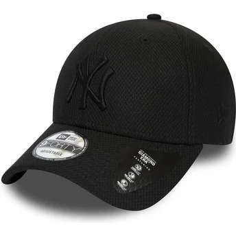 Cappellino con visiera curva nero regolabile con logo nero 9FORTY Diamond Era di New York Yankees MLB di New Era