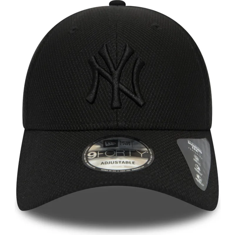 sort-justerbar-curved-kasket-med-sort-logo-9forty-diamond-era-fra-new-york-yankees-mlb-fra-new-era