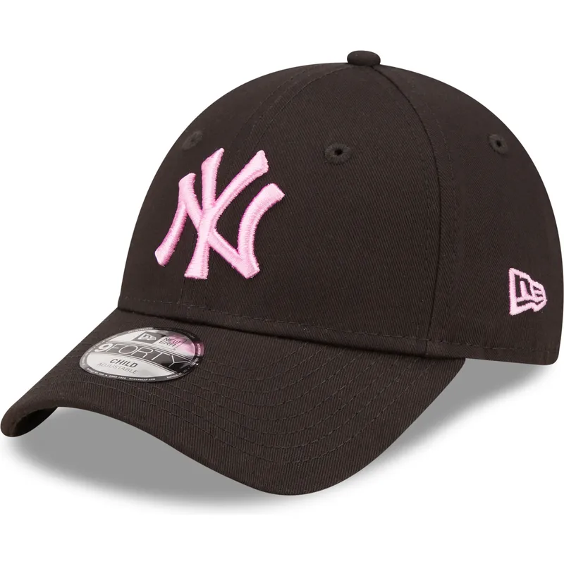 cappelli-curva-nero-cinghia-regolabile-per-bambino-rosa-9forty-league-essential-dei-new-york-yankees-mlb-di-new-era