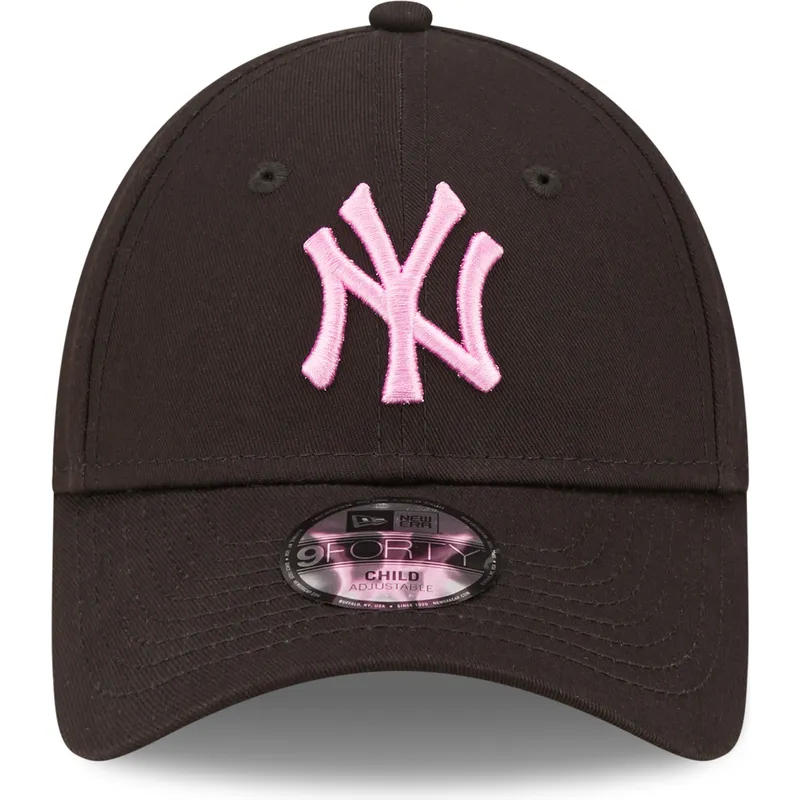 cappelli-curva-nero-cinghia-regolabile-per-bambino-rosa-9forty-league-essential-dei-new-york-yankees-mlb-di-new-era