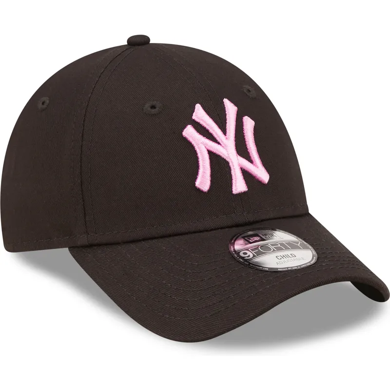 cappelli-curva-nero-cinghia-regolabile-per-bambino-rosa-9forty-league-essential-dei-new-york-yankees-mlb-di-new-era