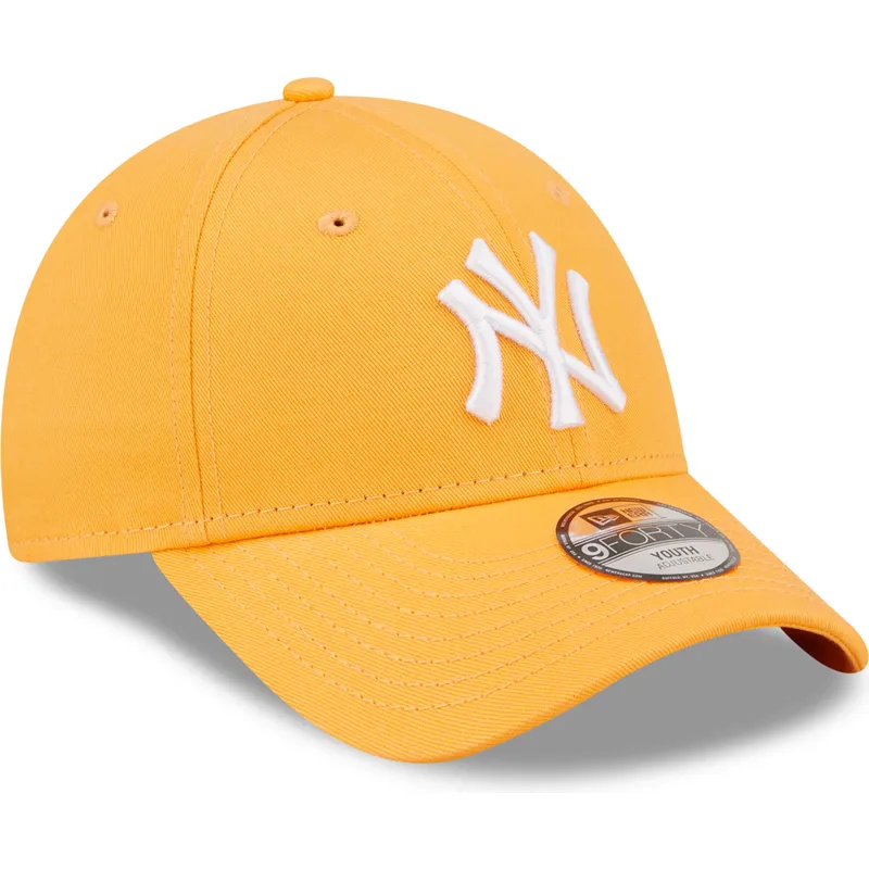 mutzen-gebogen-orange-verstellbares-band-fur-kinder-9forty-league-essential-der-new-york-yankees-mlb-von-new-era