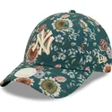cappellino-curvo-verde-regolabile-da-donna-9forty-all-over-print-floral-dei-new-york-yankees-mlb-di-new-era
