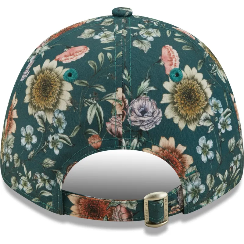cappelli-curva-verde-cinghia-regolabile-9forty-all-over-print-floral-dei-new-york-yankees-mlb-di-new-era
