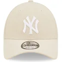 gorra-curva-beige-ajustable-9forty-linen-de-new-york-yankees-mlb-de-new-era