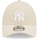 new-era-curved-brim-9forty-linen-new-york-yankees-mlb-beige-adjustable-cap