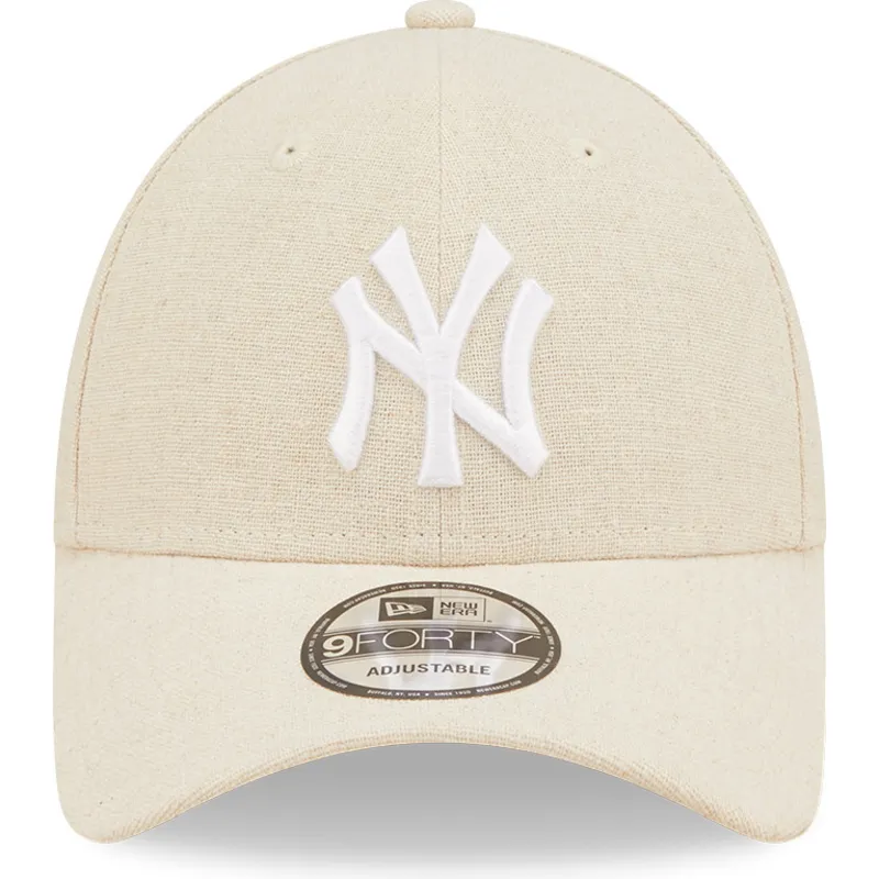 gorra-curva-beige-ajustable-9forty-linen-de-new-york-yankees-mlb-de-new-era