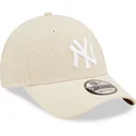 gorra-curva-beige-ajustable-9forty-linen-de-new-york-yankees-mlb-de-new-era