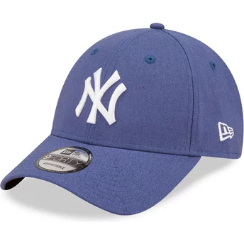 Casquette courbée bleue ajustable 9FORTY Linen New York Yankees MLB New Era
