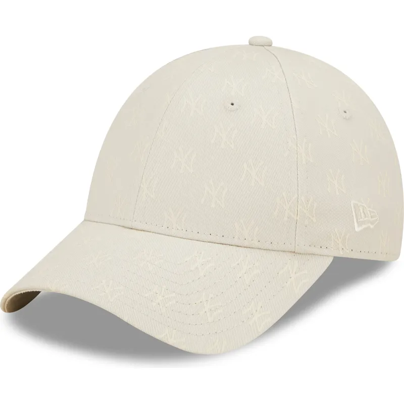 bojd-beige-justerbar-keps-for-dam-9forty-monogram-fran-new-york-yankees-mlb-av-new-era