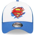 blaue-und-weisse-trucker-kappe-fur-jungen-a-frame-superman-dc-comics-von-new-era