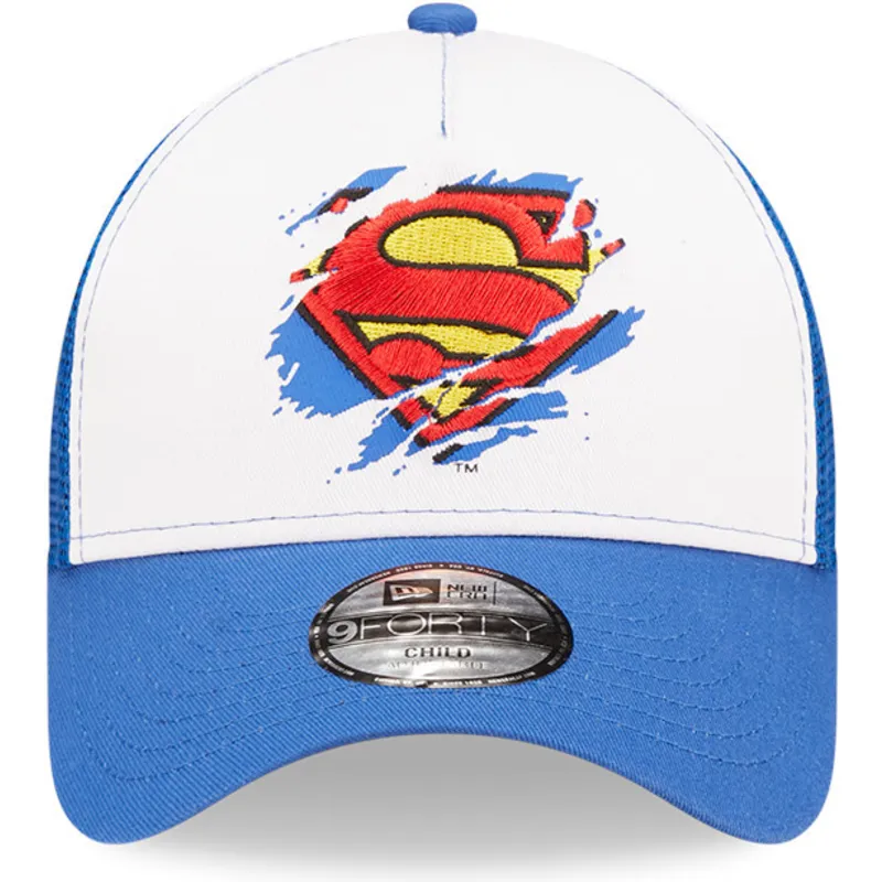 mutzen-gebogen-blau-snapback-fur-kinder-a-frame-der-superman-dc-comics-von-new-era