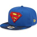 new-era-flat-brim-youth-superman-9fifty-dc-comics-blue-snapback-cap