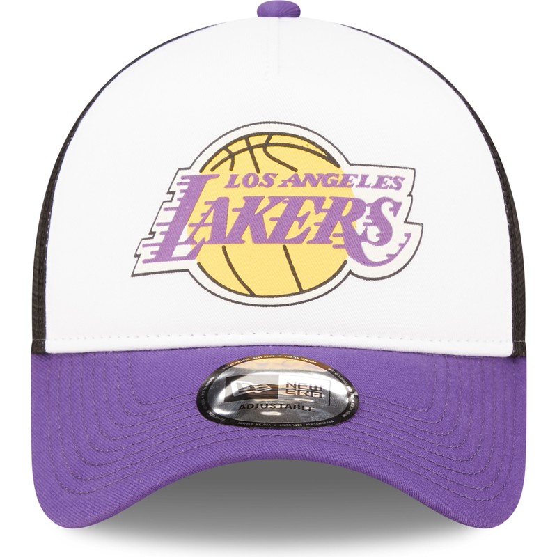 Casquette Trucker Blanche Noire Et Violette A Frame Team Colour Los Angeles Lakers Nba New Era