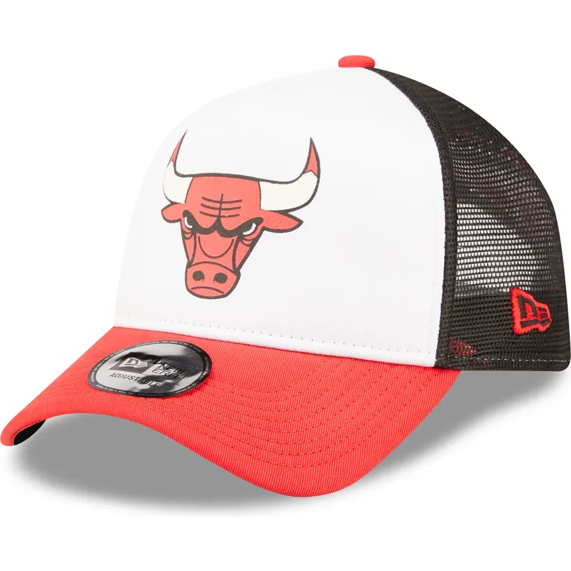 weisse-schwarze-und-rote-trucker-kappe-a-frame-team-colour-der-chicago-bulls-nba-von-new-era
