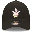 schwarze-verstellbare-9forty-kappe-mit-gebogenem-schirm-von-patrick-star-spongebob-von-new-era
