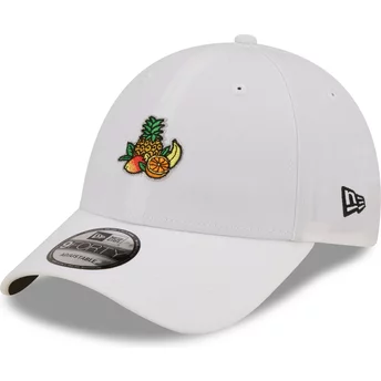 New Era Curved Brim Juice Tropical Fruits 9FORTY Food Icon White Adjustable Cap