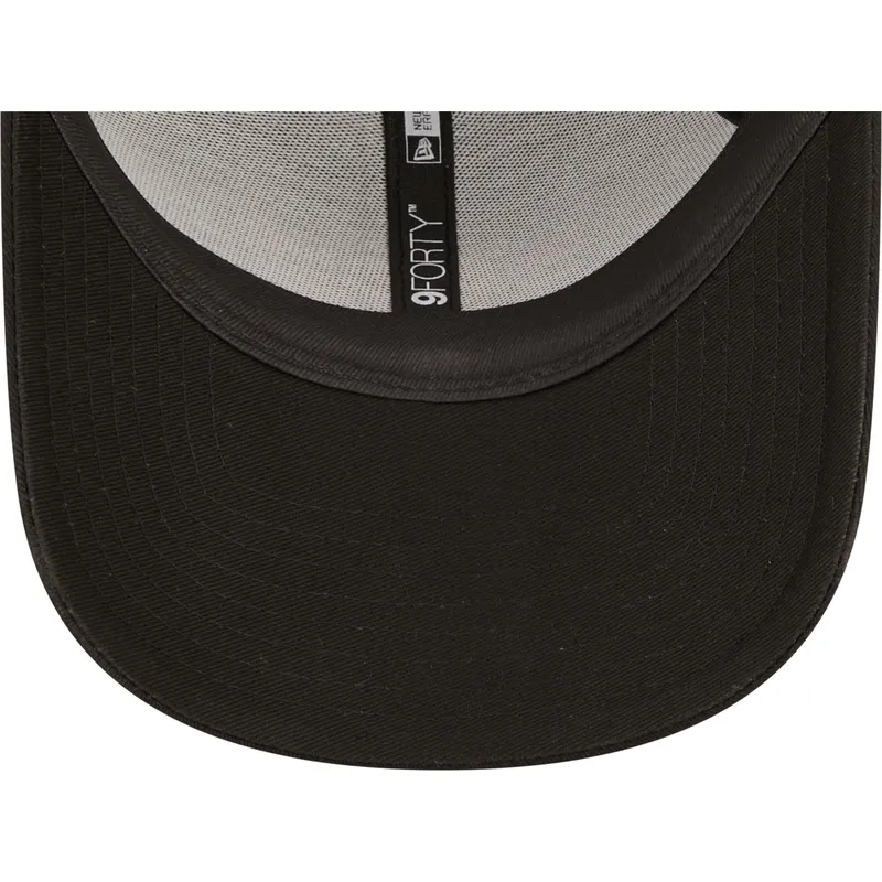 schwarze-verstellbare-curved-cap-mit-orangefarbenem-logo-9forty-gradient-infill-der-new-york-yankees-mlb-von-new-era