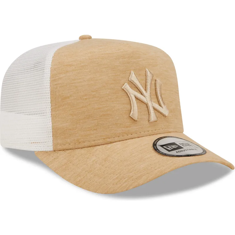 cappelli-curva-marrone-cinghia-regolabile-a-frame-jersey-essential-dei-new-york-yankees-mlb-di-new-era