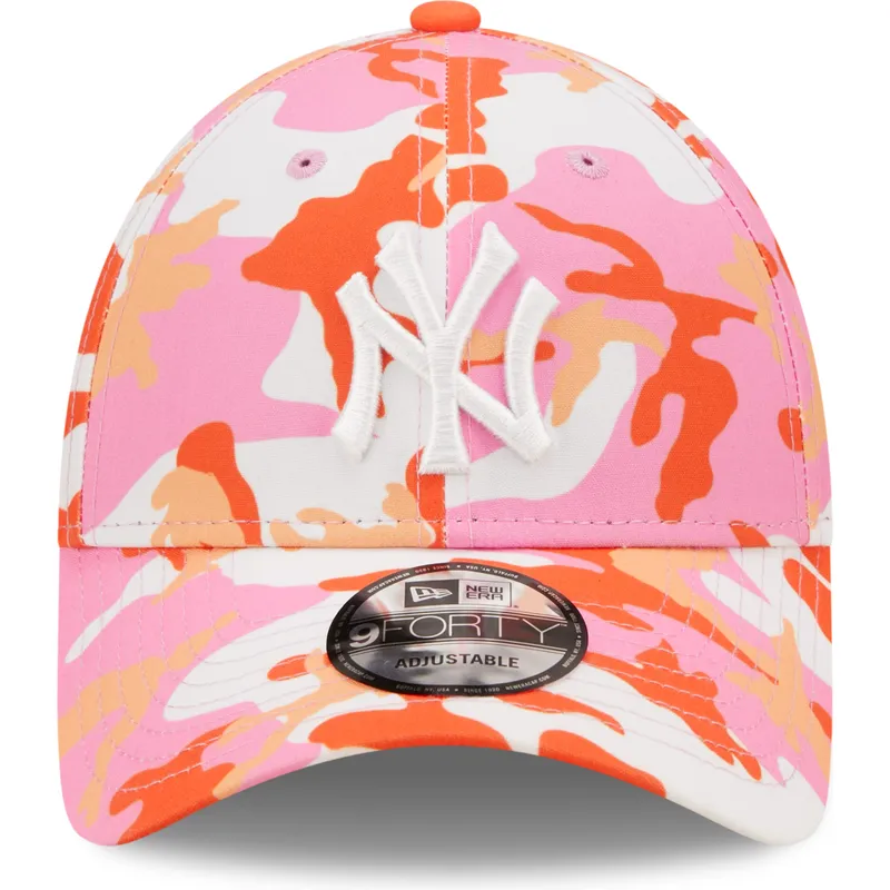 cappelli-curva-rosa-cinghia-regolabile-9forty-all-over-print-seasonal-dei-new-york-yankees-mlb-di-new-era