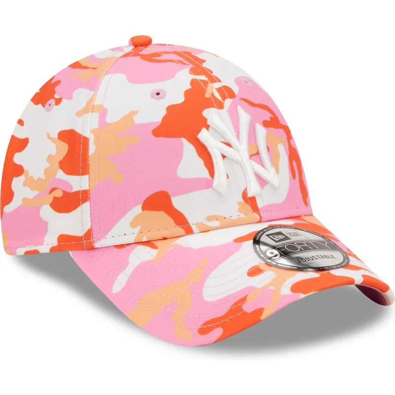 cappelli-curva-rosa-cinghia-regolabile-9forty-all-over-print-seasonal-dei-new-york-yankees-mlb-di-new-era