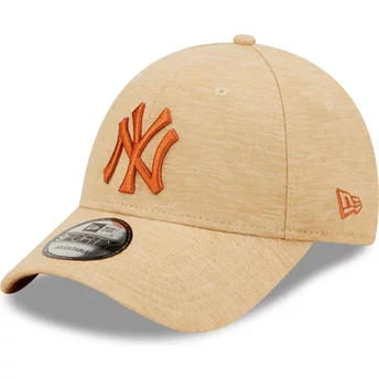 New Era Curved Brim Brown Logo 9FORTY Jersey Essential New York Yankees MLB Brown Adjustable Cap