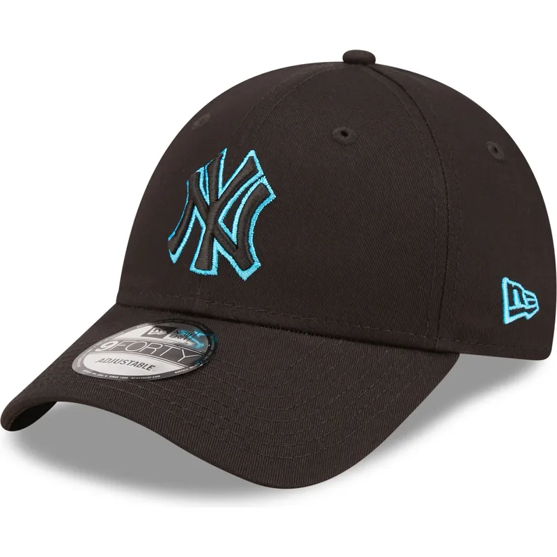 cappelli-curva-nero-cinghia-regolabile-9forty-neon-outline-dei-new-york-yankees-mlb-di-new-era
