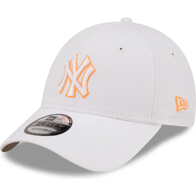 mutzen-gebogen-weiss-verstellbares-band-9forty-neon-outline-der-new-york-yankees-mlb-von-new-era