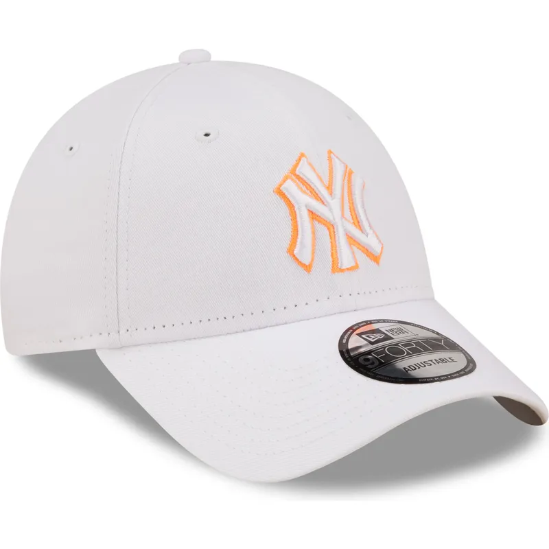 mutzen-gebogen-weiss-verstellbares-band-9forty-neon-outline-der-new-york-yankees-mlb-von-new-era
