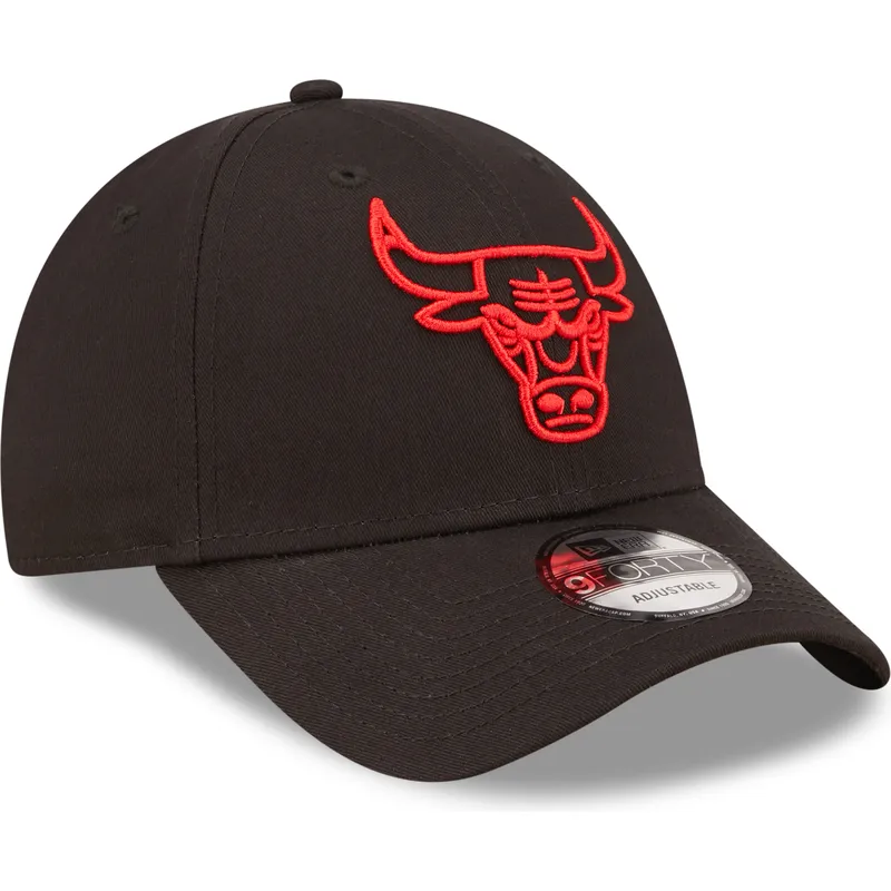 cappellino-curvo-nero-regolabile-con-logo-rosso-9forty-neon-outline-di-chicago-bulls-nba-di-new-era