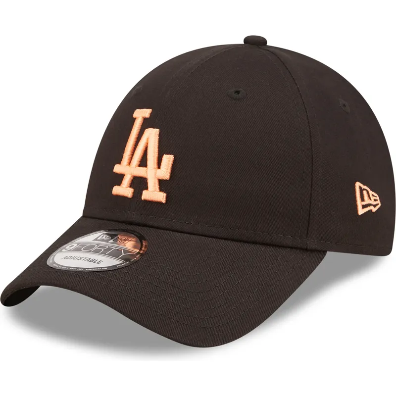 mutzen-gebogen-schwarz-verstellbares-band-9forty-league-essential-der-los-angeles-dodgers-mlb-von-new-era