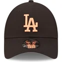 cappellino-curvo-nero-regolabile-con-logo-arancione-9forty-league-essential-dei-los-angeles-dodgers-mlb-di-new-era