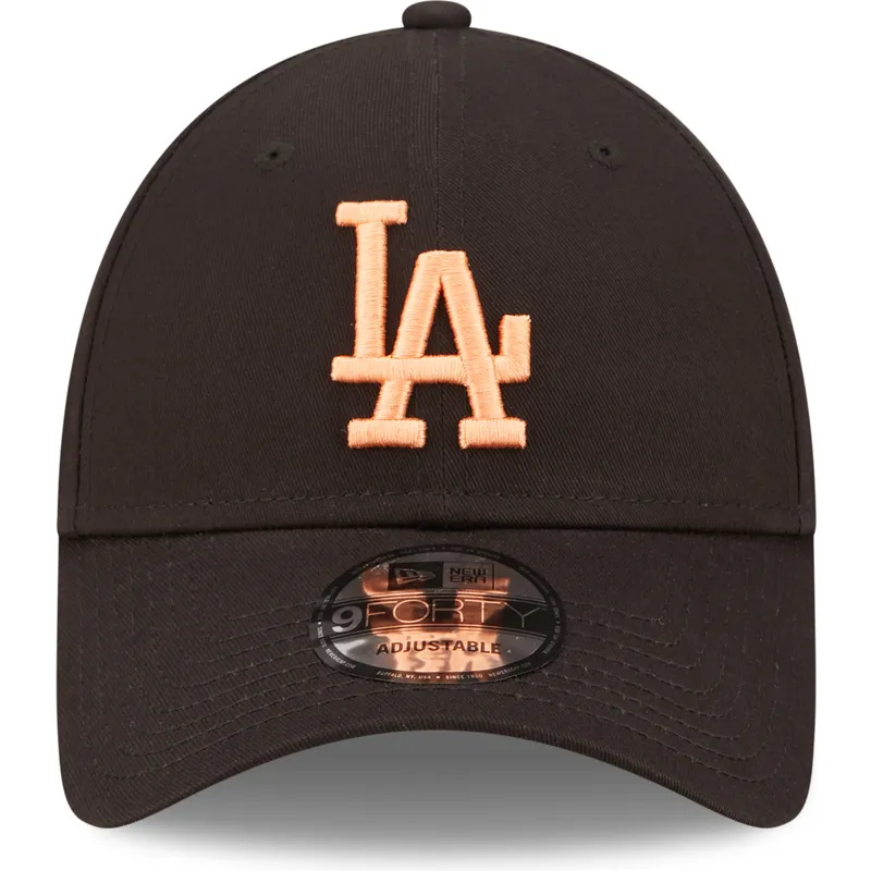 mutzen-gebogen-schwarz-verstellbares-band-9forty-league-essential-der-los-angeles-dodgers-mlb-von-new-era