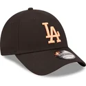 cappellino-curvo-nero-regolabile-con-logo-arancione-9forty-league-essential-dei-los-angeles-dodgers-mlb-di-new-era