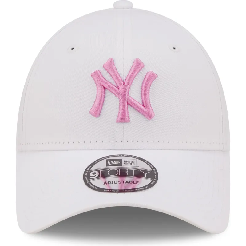 cappelli-curva-bianco-cinghia-regolabile-rosa-9forty-league-essential-dei-new-york-yankees-mlb-di-new-era cappelli-curva-bianco-cinghia-regolabile-rosa-9forty-league-essential-dei-new-york-yankees-mlb-di-new-era