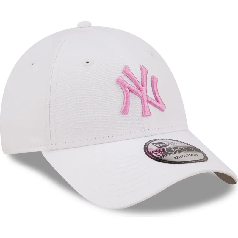 cappelli-curva-bianco-cinghia-regolabile-rosa-9forty-league-essential-dei-new-york-yankees-mlb-di-new-era cappelli-curva-bianco-cinghia-regolabile-rosa-9forty-league-essential-dei-new-york-yankees-mlb-di-new-era