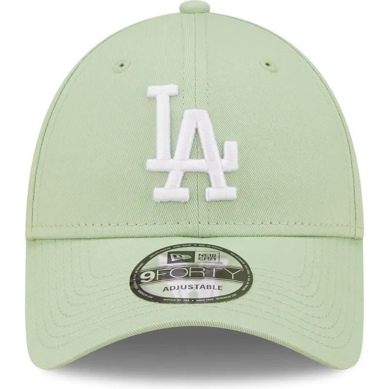cappelli-curva-verde-cinghia-regolabile-claro-9forty-league-essential-dei-los-angeles-dodgers-mlb-di-new-era