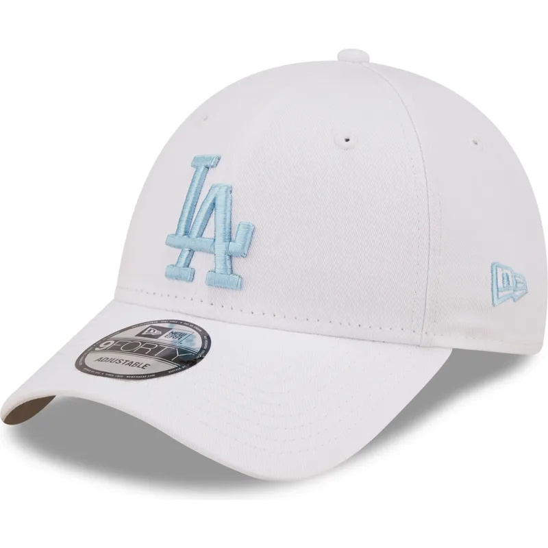 mutzen-gebogen-weiss-verstellbares-band-9forty-league-essential-der-los-angeles-dodgers-mlb-von-new-era
